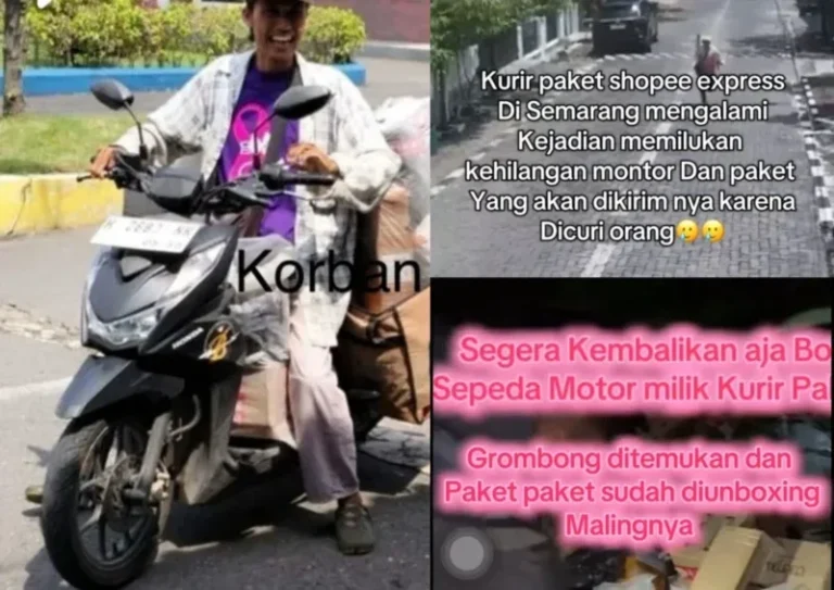 Kurir Shopee Express di Semarang Kemalingan, Motor & Semua Paket Ikut Raib Dibawa Kabur!