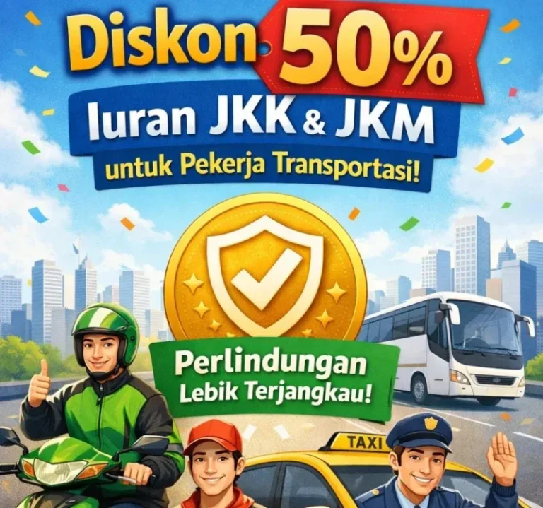 Diskon 50 Persen Iuran JKK dan JKM untuk Pekerja Transportasi Resmi Berlaku