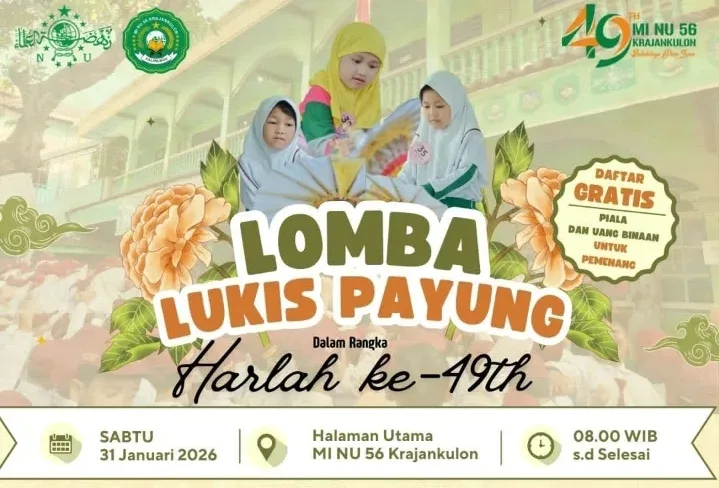 Rayakan Harlah ke-49, MI NU 56 Krajan Kulon Gelar Lomba Lukis Payung