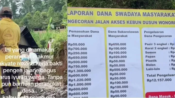 Dana Desa Dipertanyakan! Warga Wonorojo Cor Jalan Sendiri