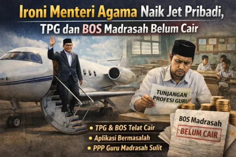 Ironi Menteri Agama Naik Jet Pribadi, TPG dan BOS Madrasah Belum Cair