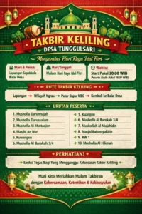 Peserta dan rute takbir keliling Desa Tunggulsari 