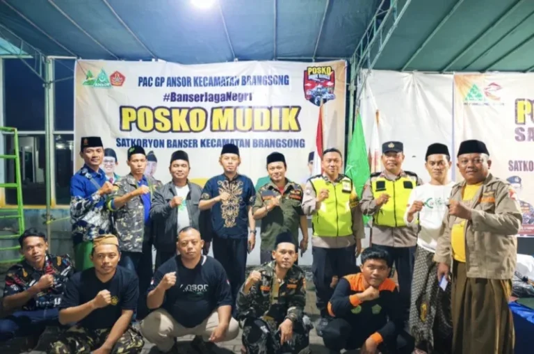 Ansor–Banser Brangsong Dirikan Posko Mudik di Masjid Baitussalamah, Layani Pemudik dengan Berbagai Fasilitas