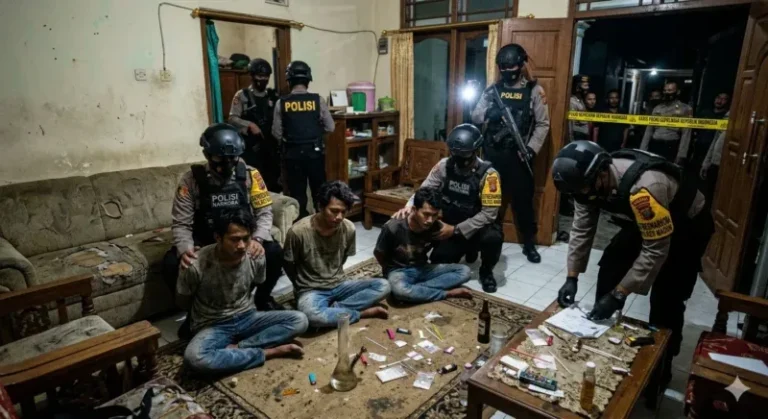 Polisi Grebek Pesta Sabu di Kendal, 4 Pemuda Diciduk Saat Sakau